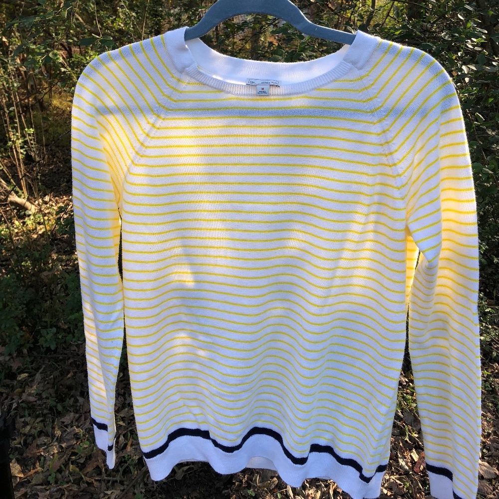 Yellow & white striped Gap sweater- PERFECT cond.!